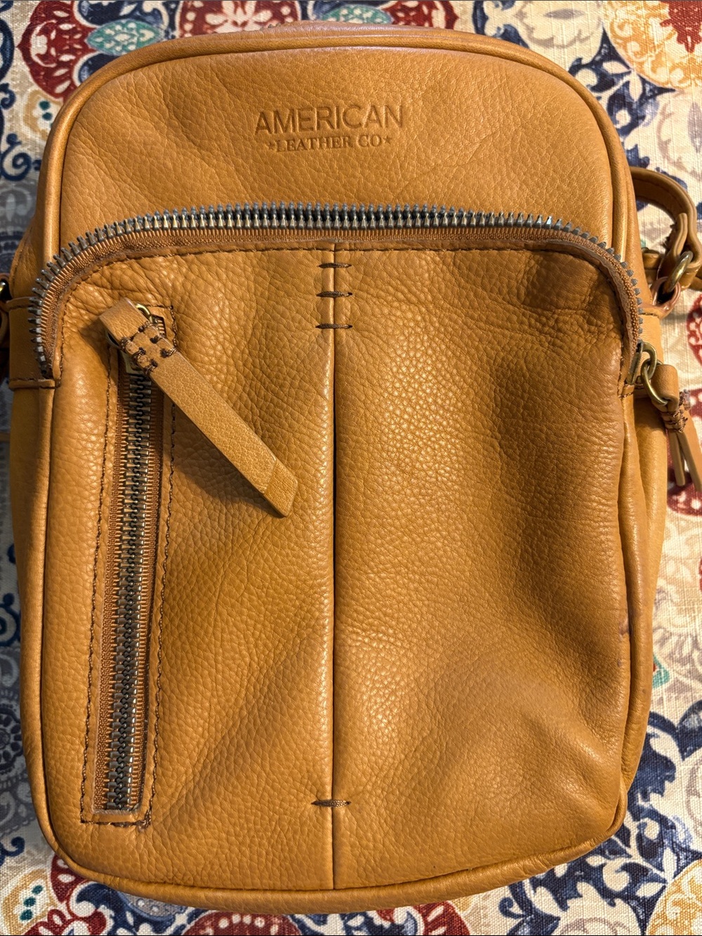 American Leather Co. Tan Leather Crossbody Pouch